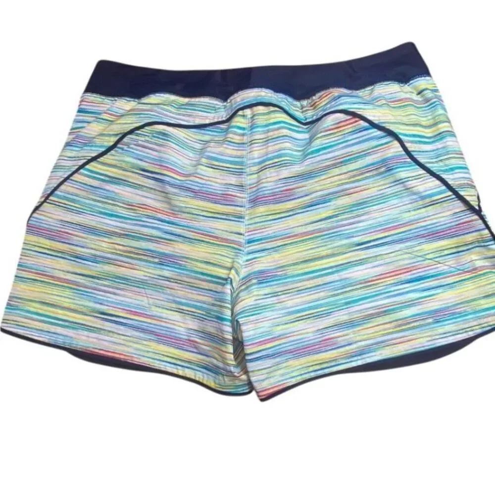 Lands End Lounge Shorts Striped Multicolor Soft Boho Relaxed Women 18